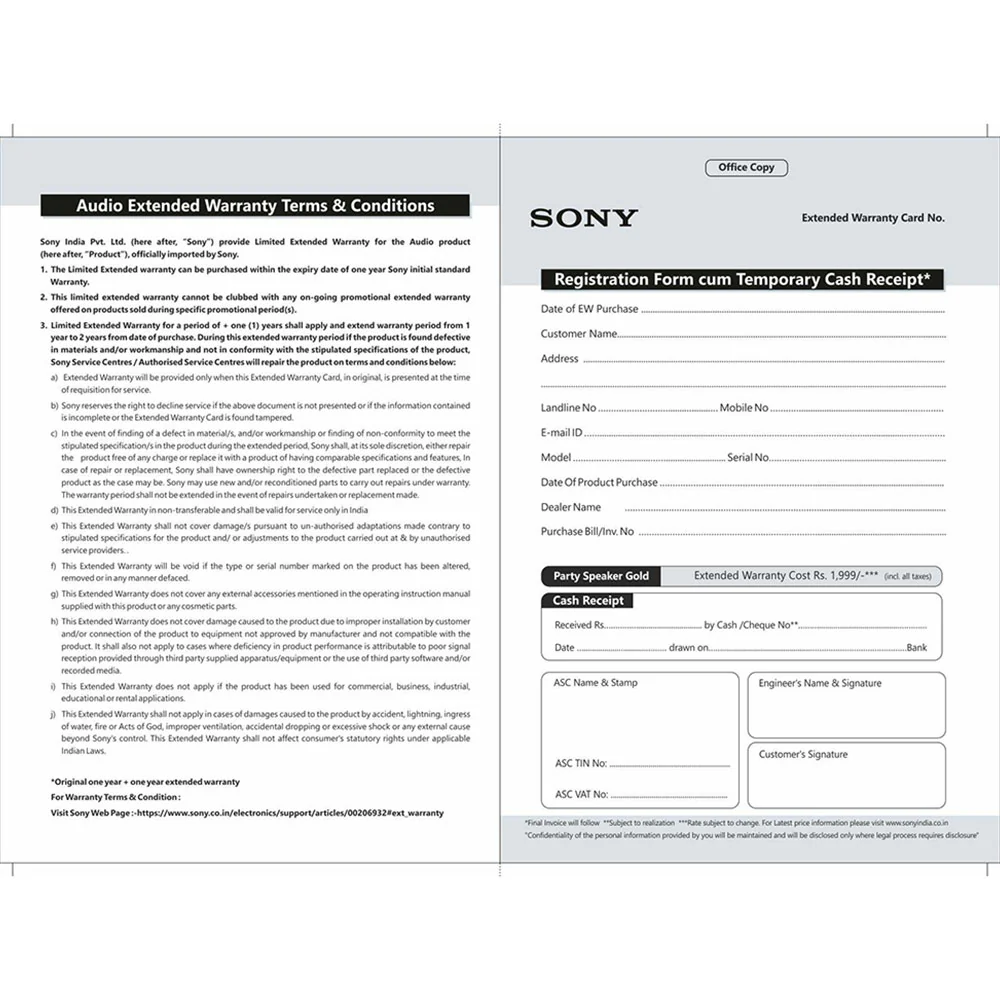 SONY AUDIO +1 Year Extended Warranty-Party Speaker Gold - Image 3