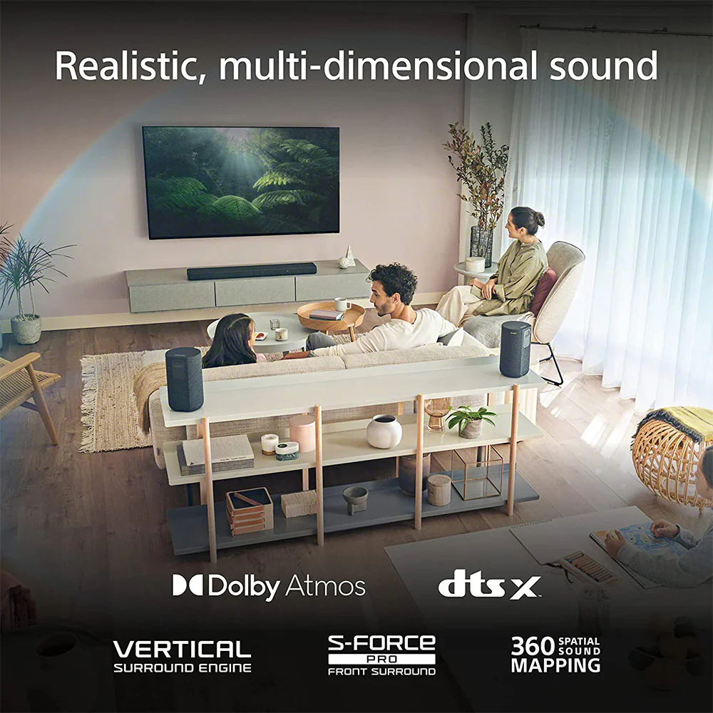 Sony HT-A3000 5.1.2ch 360 Spatial Sound Mapping SoundbarHome theatre system with Dolby Atmos and wireless Subwoofer SA-SW3 & Rear Speaker SA-RS5S( 630W,Bluetooth,360 RA,HDMI eArc & Optical Connectivity) - Image 2