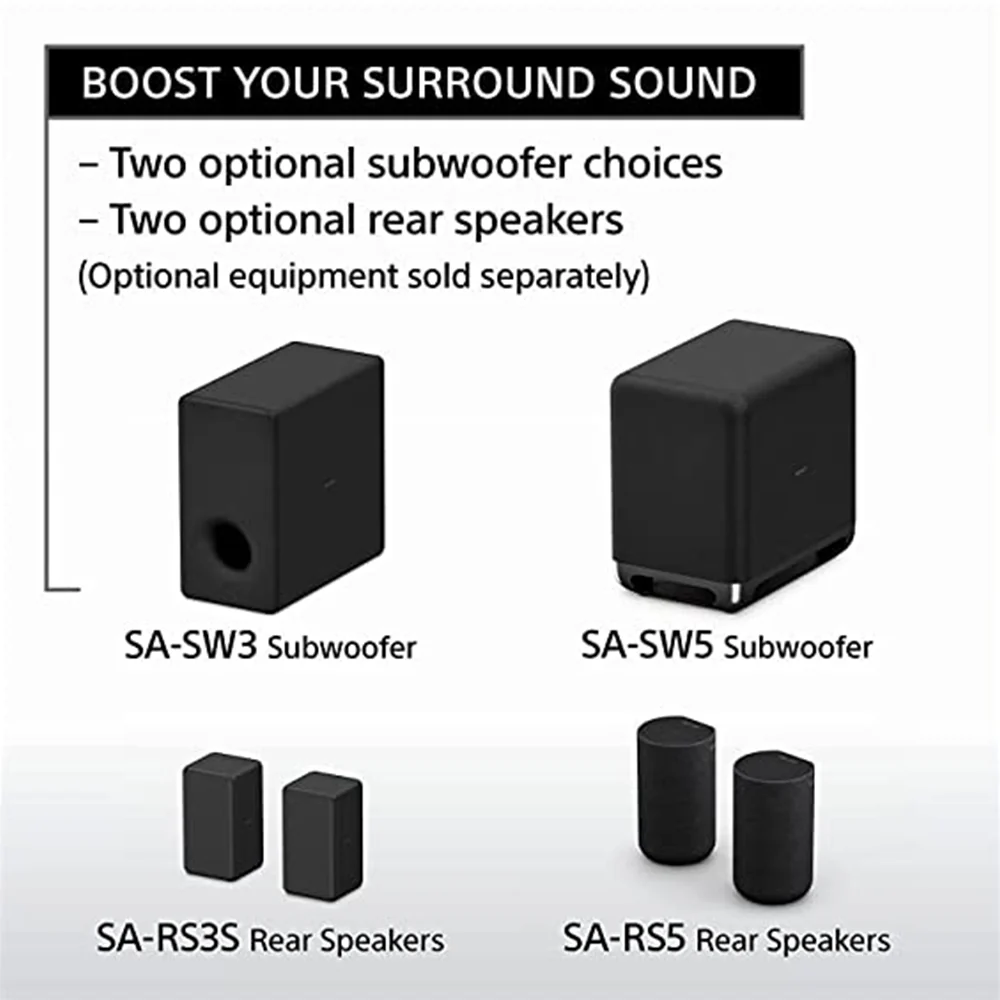 Sony HT-A3000 5.1.ch 360 SSM and Dolby Atmos Soundbar Home Theatre System with Wireless subwoofer SA-SW7 and Rear Speaker SA-RS3S(Hi Res & 360 Reality Audio, Bluetooth,Google/Alexa) - Image 5