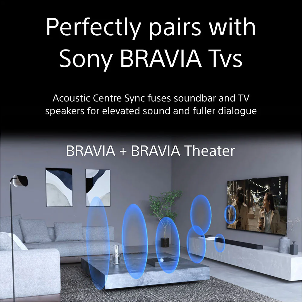 Sony Bravia Theatre Bar 8 (HT-A8000) with 360 spatial sound mapping,IMAX,Dolby Atmos/DTSx Premium Soundbar Home Theatre System(Hi Res,360 RA,Voice Zoom3,8K/4K HDR,HDMI eArc,Bluetooth),Black - Image 8