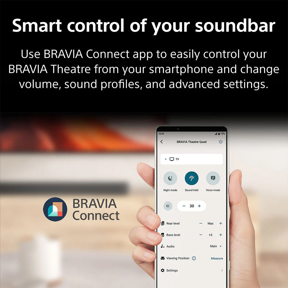 Sony Bravia Theatre Bar 9(HT-A9000) with 360 SSM,IMAX,Dolby Atmos/DTSx Premium Soundbar Home Theatre System with subwoofer SW5 & Rear Speaker SA-RS3S(360 RA,Voice Zoom3,8K/4K HDR,HDMI eArc,BT),Black - Image 10