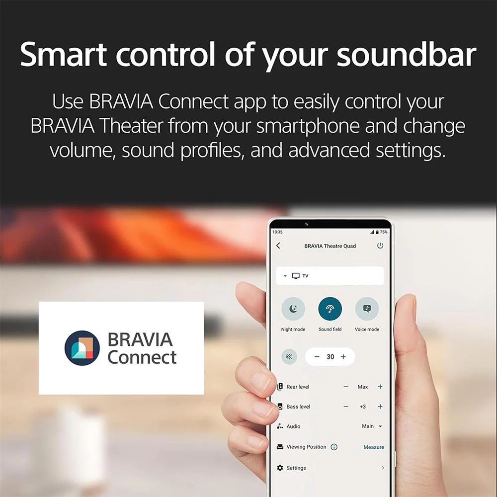 Sony Bravia Theatre Bar 6(HT-B600) 5.1(3.1.2)channel Dolby Atmos/DTS:X Soundbar with powerful Wireless subwoofer,2-Upfiring Speaker,Voice Zoom3,BCA App, Bluetooth,HDMI eARC,Remote Control - Image 8
