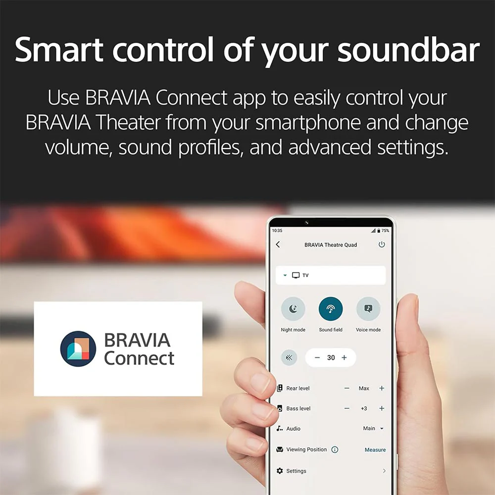 Sony Bravia Theatre System 6(HT-S60) Real 5.1ch 1000W,Dolby Atmos/DTS:X Soundbar Home Theatre with Powerful subwoofer & Wireless Rear Speakers,Voice Zoom3,BCA App, Bluetooth,HDMI eARC - Image 8