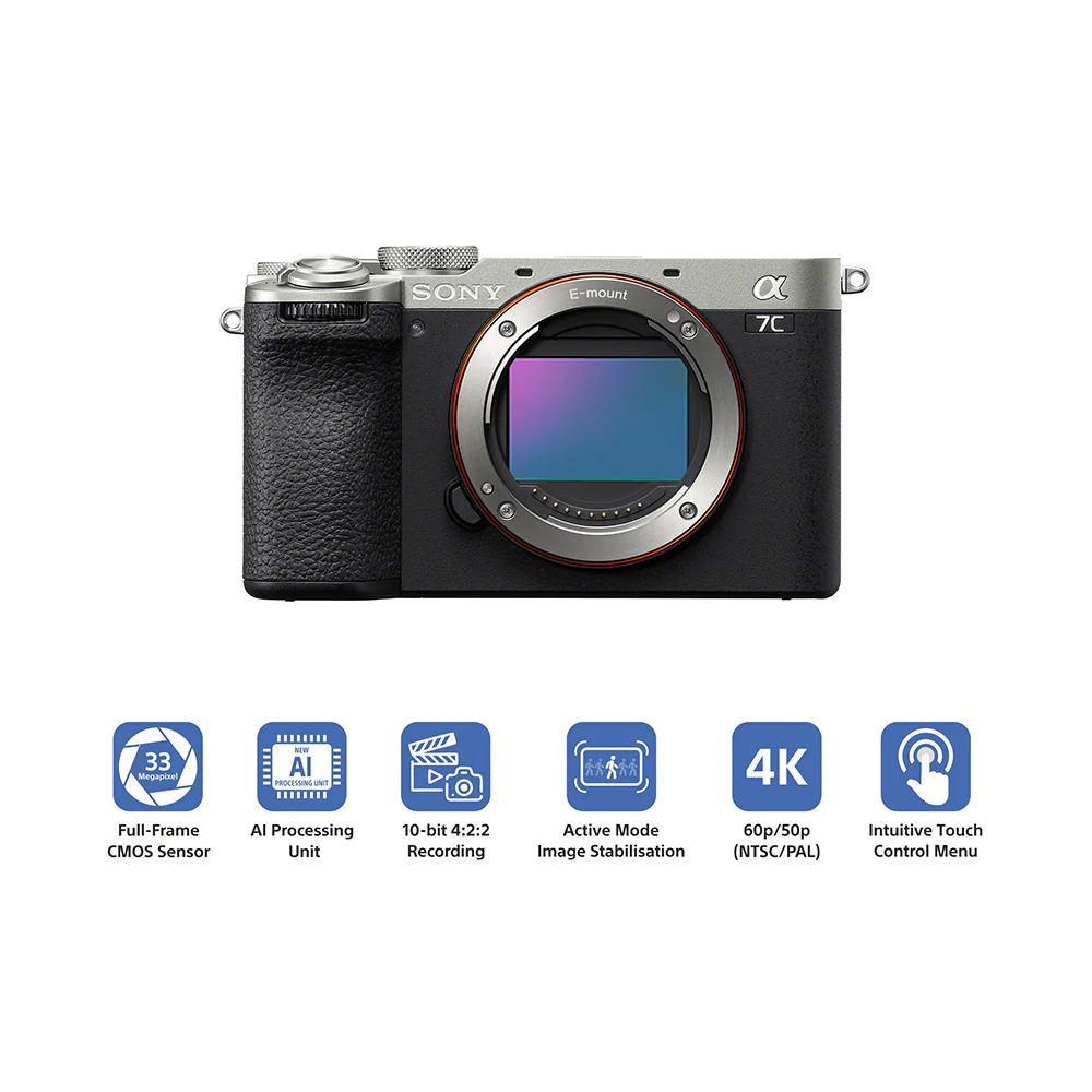 Sony Alpha ILCE-7CM2 Full-Frame Interchangeable-Lens Mirrorless vlog Camera (Body Only) | Made for Creators | 33.0 MP | Artificial Intelligence based Autofocus | 4K 60p Recording - Silver - Image 2