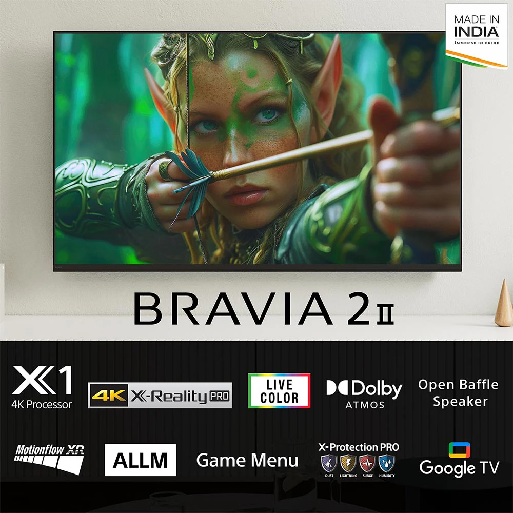 Sony 108 cm (43) BRAVIA 2 II  4K Ultra HD  Smart LED Google TV K-43S22M2 (Black) - Image 3