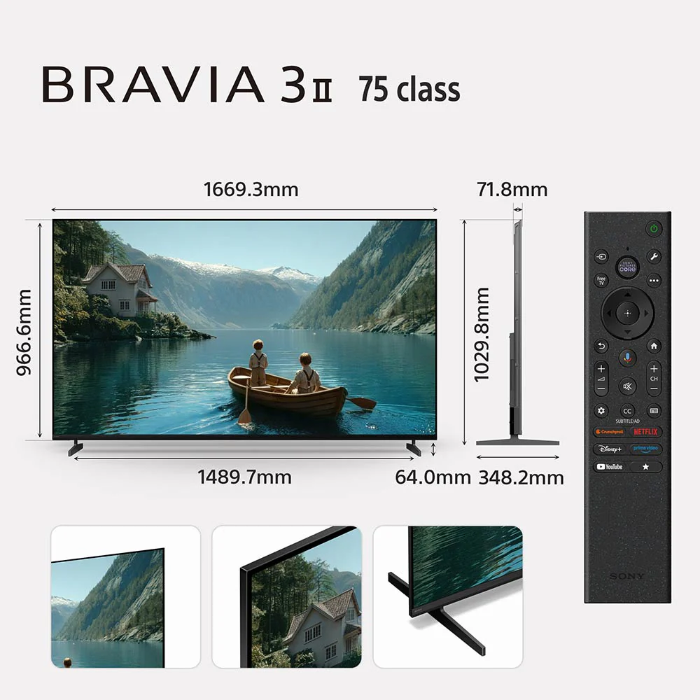 Sony 189 cm (75 inches) BRAVIA 3II AI XR Powered 4K 120HZ Ultra HD Smart LED Google TV K-75XR35M2 (Black) - Image 4