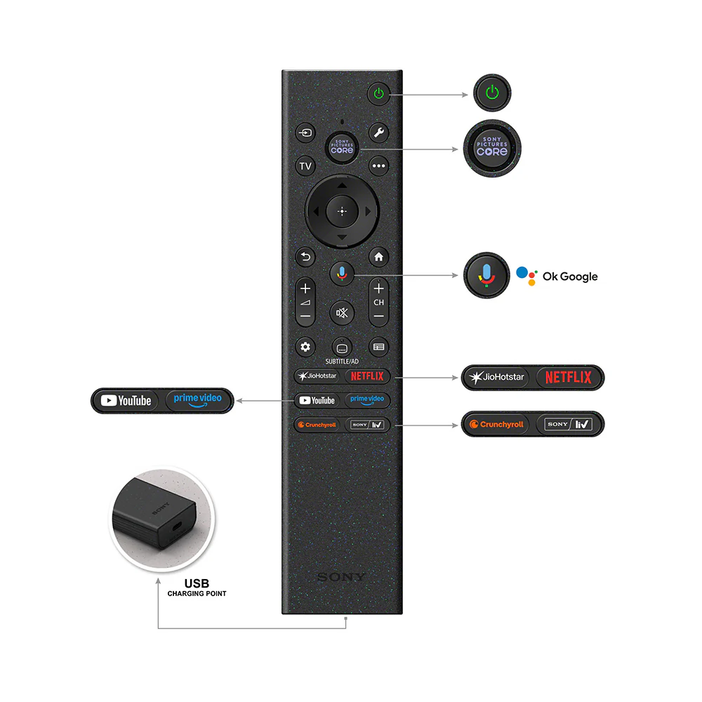 Sony BRAVIA 9II True RGB TV Series 189 cm (75 Inch) , AI XR Powered 4K Ultra HD (3840 x 2160) 120HZ Smart RGB LED Google TV, K-75XR90M2 (Black) - Image 6