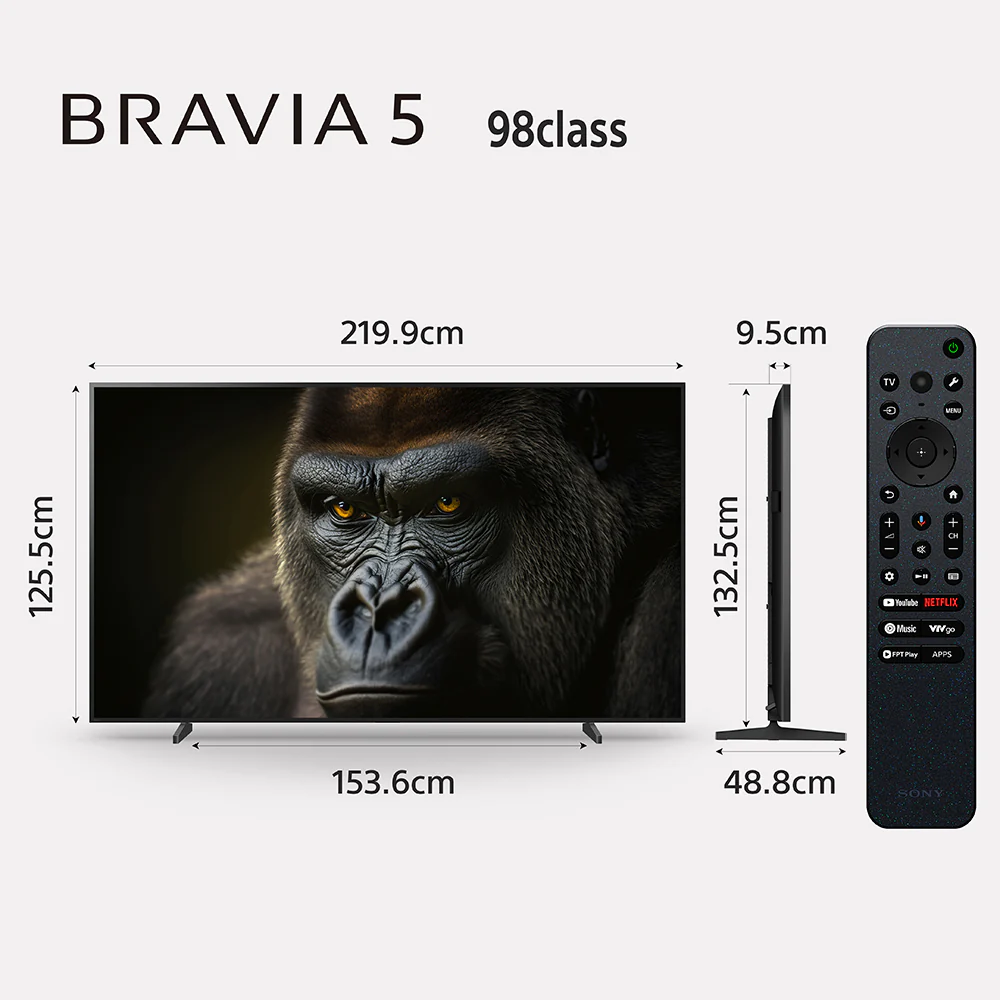 Sony 248 cm (98) BRAVIA 5 4K Ultra HD AI Technology Smart Mini LED Google TV K-98XR55A (Black) - Image 6
