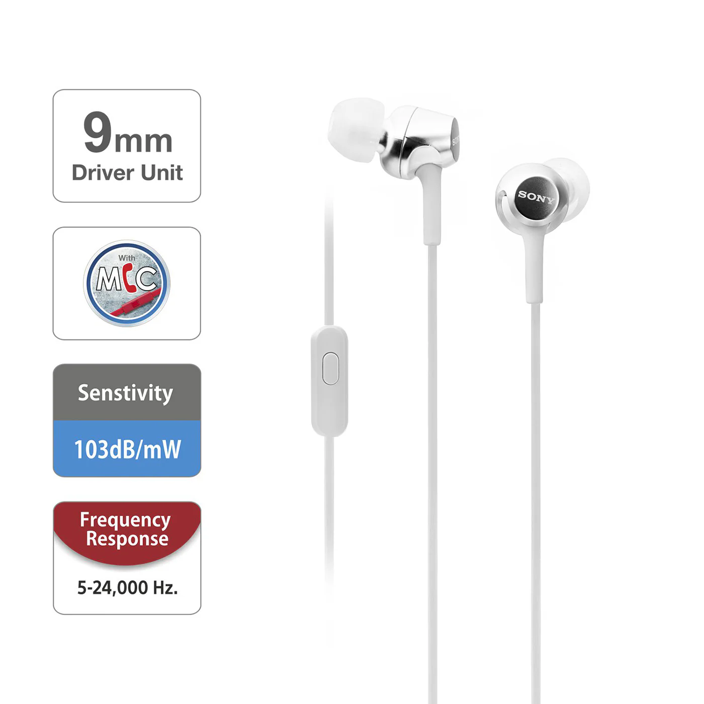 Sony MDR-EX155AP Wired In-Ear Headphones with Tangle Free Cable, Headset with Mic for Phone Calls - Image 14