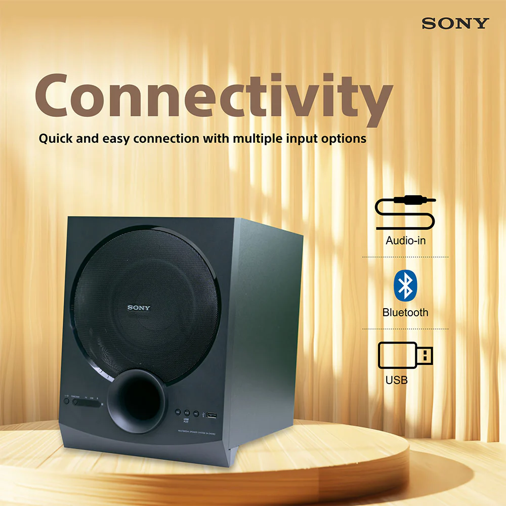Sony New SA-D40M2 4.1ch Home Theatre Speaker with 100w Power Output and Powerful Subwoofer (Bluetooth, USB, AUX, Remote Control) - Image 7