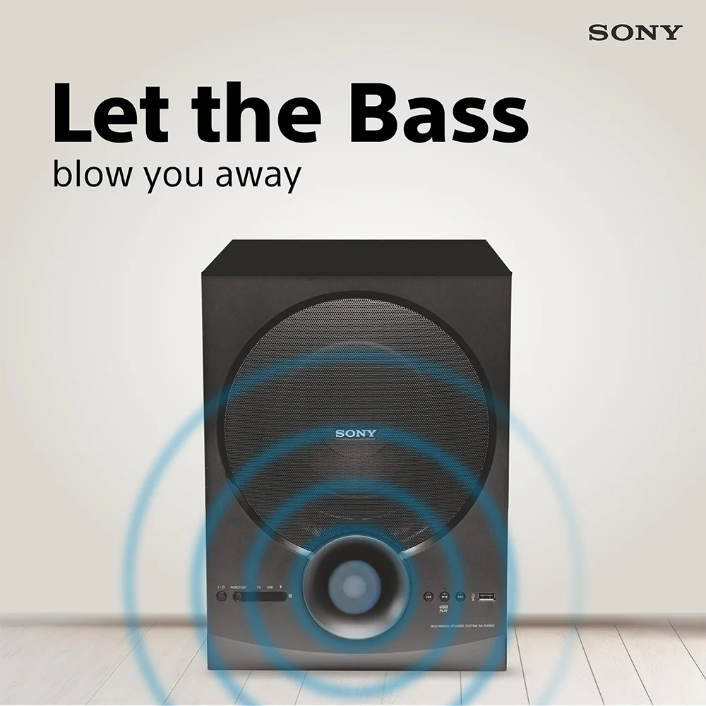 Sony New SA-D40M2 4.1ch Home Theatre Speaker with 100w Power Output and Powerful Subwoofer (Bluetooth, USB, AUX, Remote Control) - Image 8