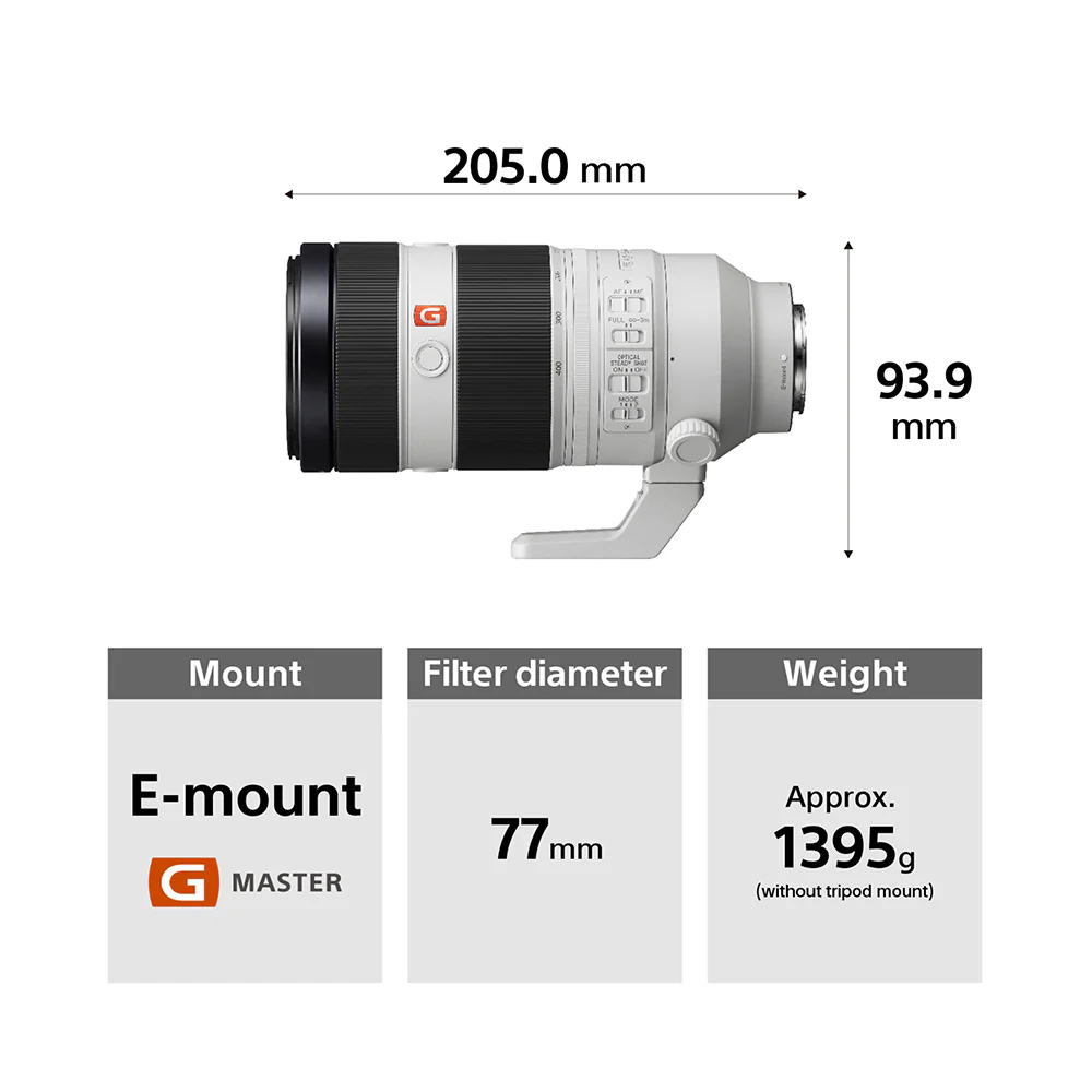 Sony Super telephoto Zoom 100-400mm G Master lens (SEL100400GM) E-Mount Full-Frame - Image 5