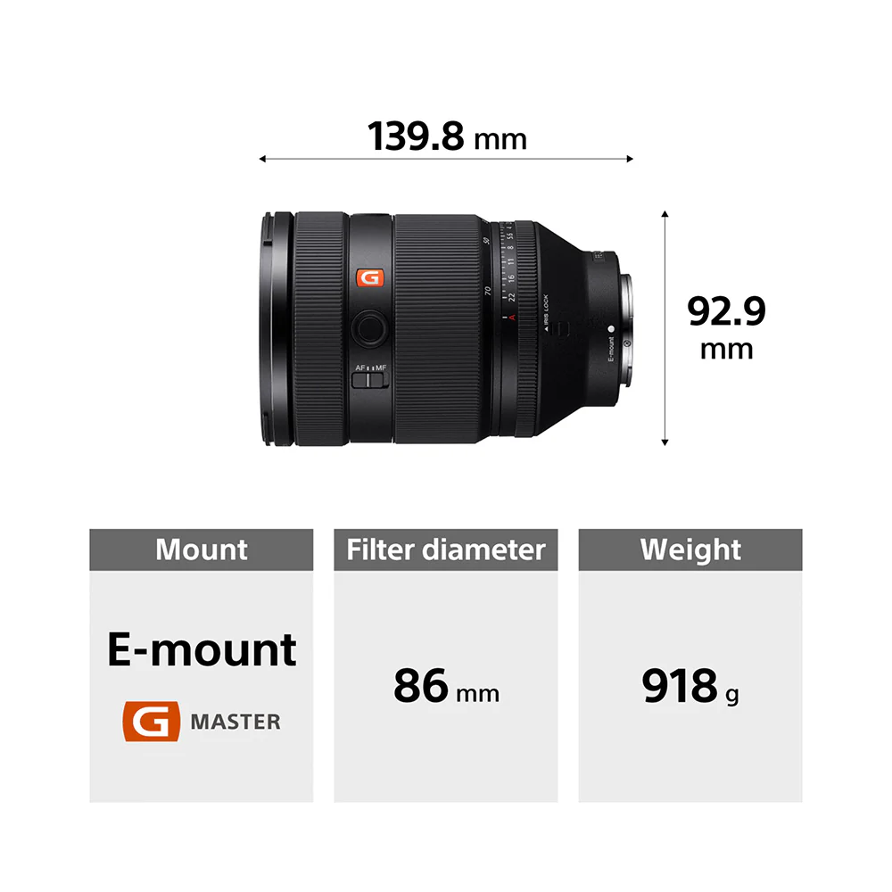Sony E-mount FE 28-70mm F2 GM Full-Frame Lens (SEL2870GM) I Gorgeous Bokeh I Superb Resolution | Compact and lightweight | Portrait Lens - Black - Image 3