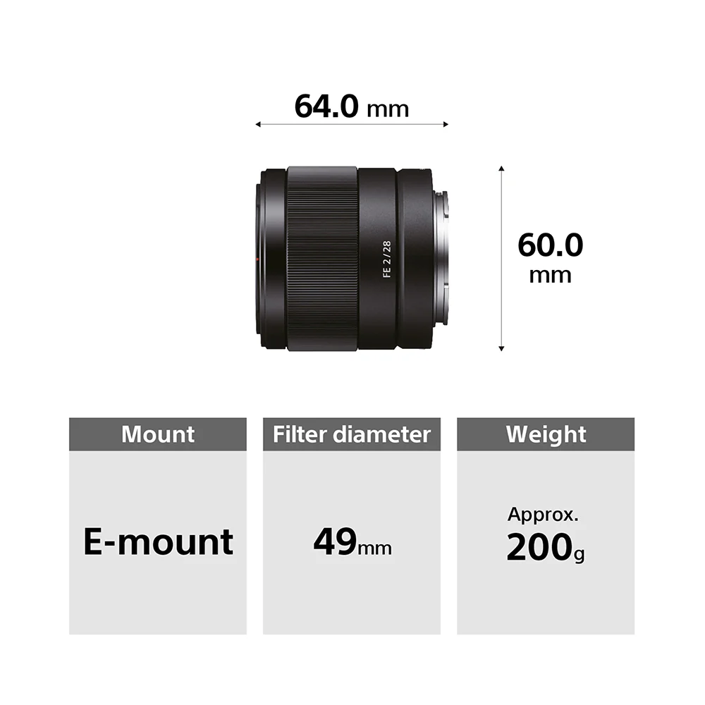 Sony FE 28mm F2 (SEL28F20) E-Mount Full-Frame, Wide-angle Prime Lens - Image 7