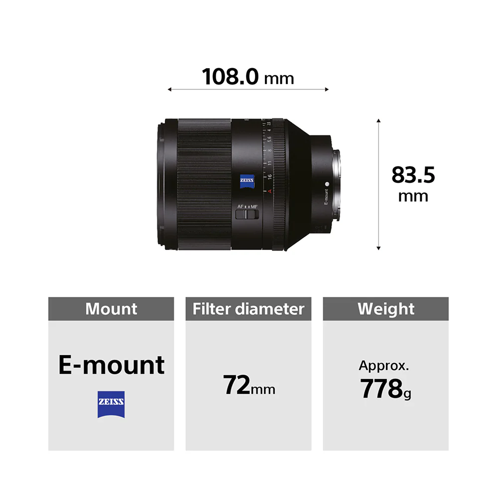 Sony Planar T* FE 50mm F1.4 ZA (SEL50F14Z) E-Mount Full-Frame, Standard Prime Lens - Image 7