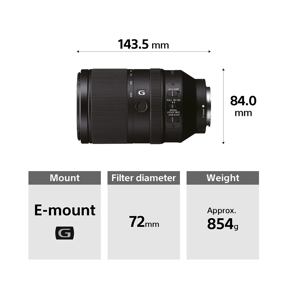 Sony FE 70-300mm F4.5-5.6 G OSS (SEL70300G) E-Mount Full-Frame, Telephoto Zoom G Lens - Image 8