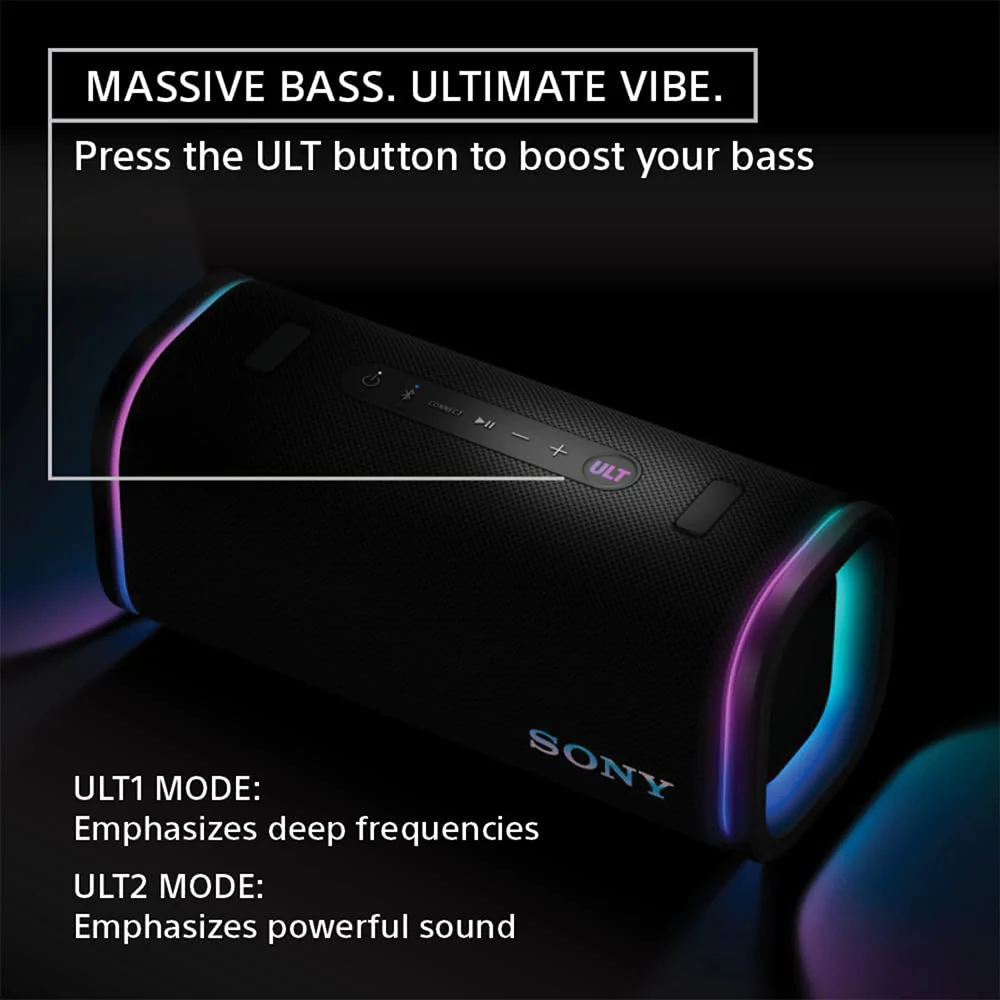Sony New Launch ULT FIELD 5 Bluetooth Wireless Speaker with Massive Bass|360° Party Light|25hrs Playtime|IP67|Shoulder Strap|Quick Charge|Built in Powerbank|Party Connect(SRS-ULT50) - Image 16