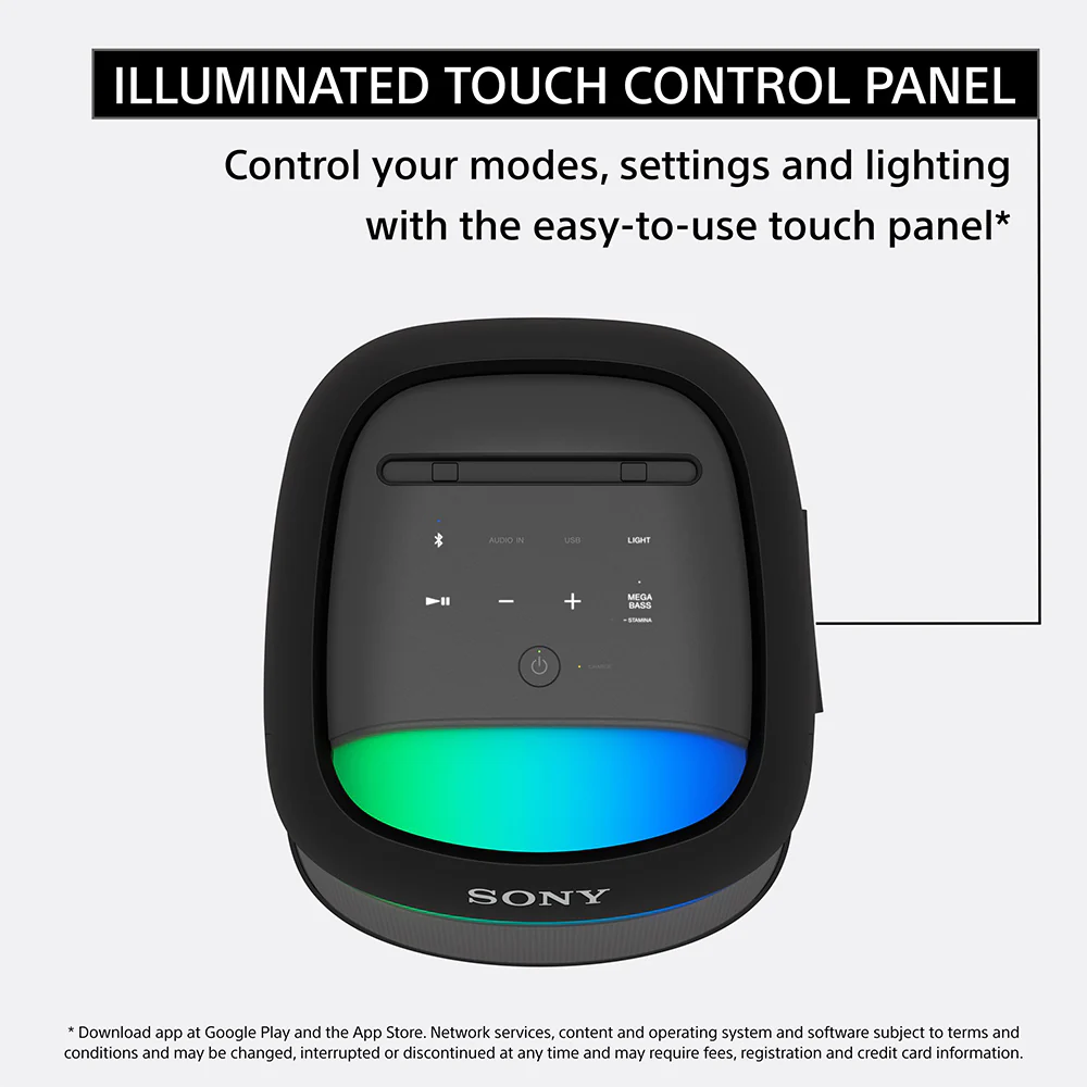 Sony SRS-XV500 Wireless Portable Bluetooth Karaoke Party Speaker| IPX4 Splash-Proof |25 Hrs Battery|Mega Bass|Built-in Power bank|Ambient Lights| Guitar & MIC-New - Image 6
