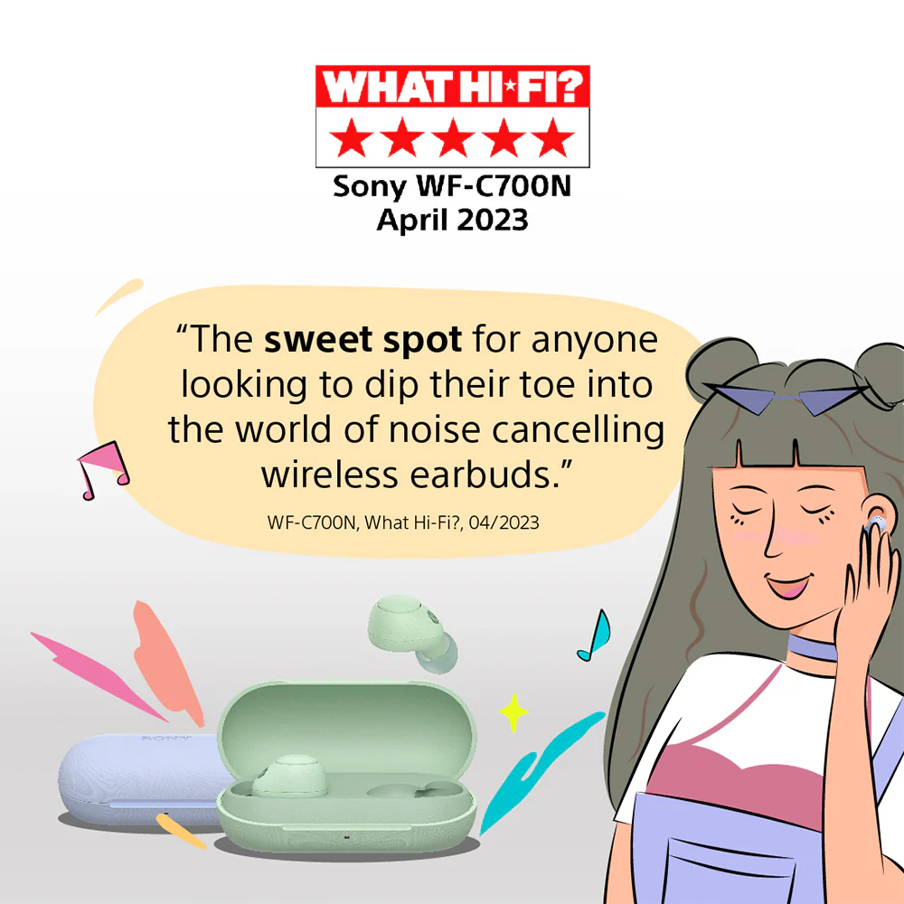 Sony WF-C700N Bluetooth Lightest Truly Wireless Noise Cancellation In Ear Earbuds, 360 RA, Multipoint Connection, 10 Mins Super Quick Charge, 20hrs Batt Life, IPX4 Ratings, Fast Pair, App Support - Image 3