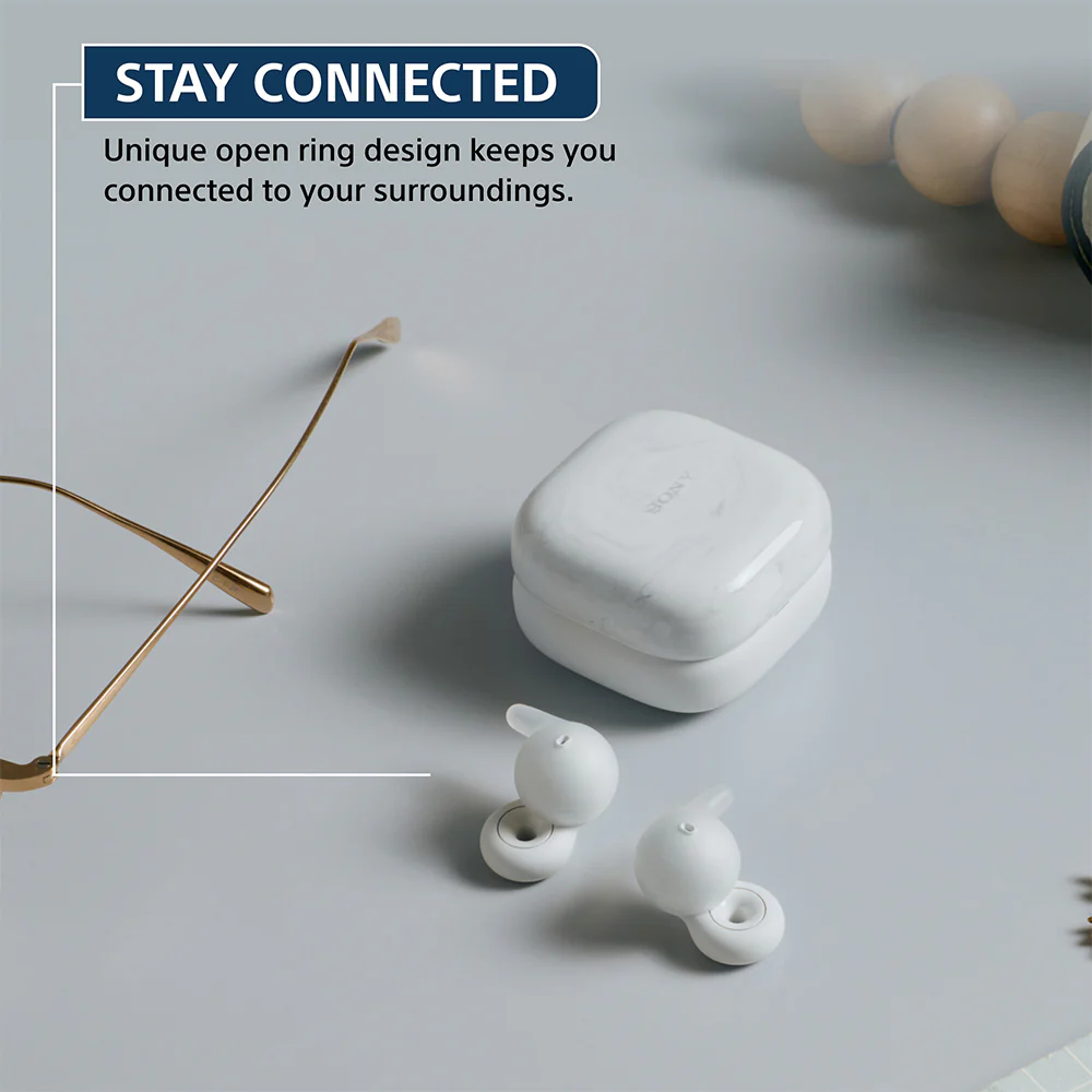 Sony LinkBuds Open WF-L910 Bluetooth Earbuds with an Open-Ring Design for Ambient Sound, Mic, TWS, Upto 22 Hrs Battery, Adaptive Sound Control - Image 2
