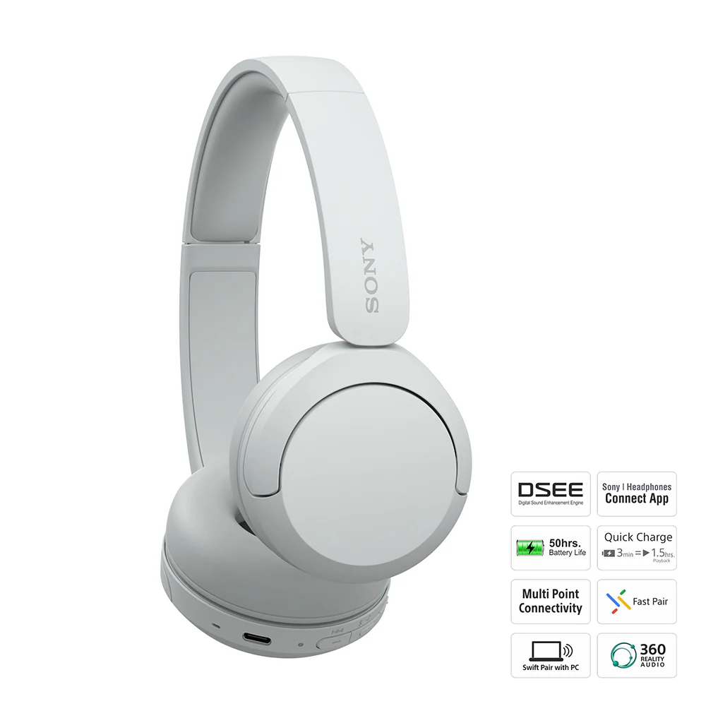 Sony WH-CH520, Wireless On-Ear Bluetooth Headphones with Mic, up to 50 Hours Playtime, DSEE Upscale, Multipoint Connectivity/Dual Pairing & Voice Assistant Support for Mobile Phones - Image 15