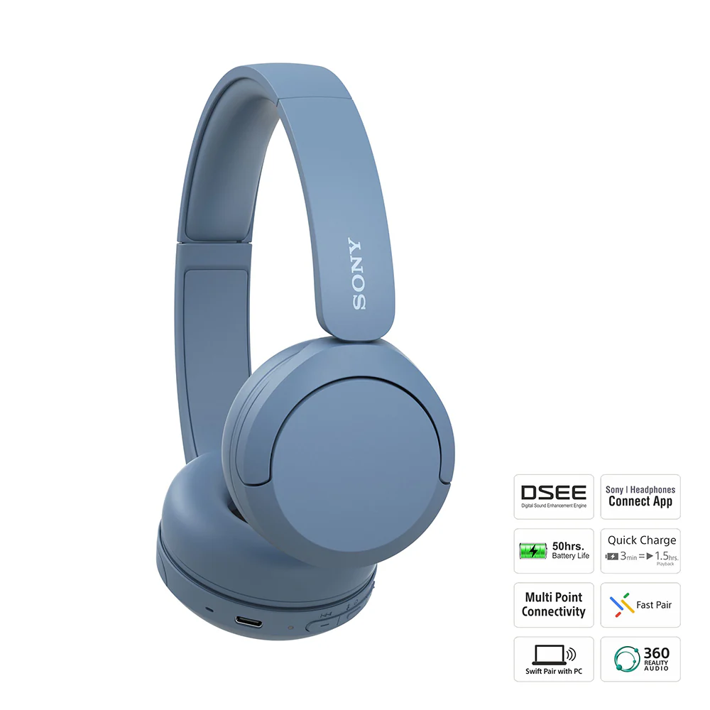 Sony WH-CH520, Wireless On-Ear Bluetooth Headphones with Mic, up to 50 Hours Playtime, DSEE Upscale, Multipoint Connectivity/Dual Pairing & Voice Assistant Support for Mobile Phones - Image 25