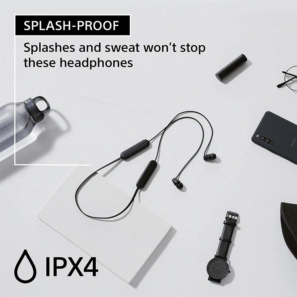 Sony WI-C100 Wireless Headphones with 25 Hrs Battery, Quick Charge, DSEE-Upscale, Splash Proof (IPX4), 360RA, Clear Bass, Fast Pair, in-Ear Bluetooth Headset with mic for Phone Calls & Music - Image 5
