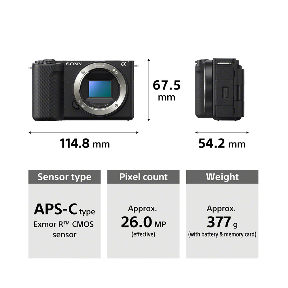 Sony Alpha ZV-E10M2 26 MP Interchangeable Lens Mirrorless Vlog Camera for Creators | APS-C Sensor | 4K 60p with 10bit 4:2:2 Recording - (Black) - Image 3